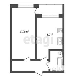 1-к квартира, вторичка, 42м2, 5/14 этаж