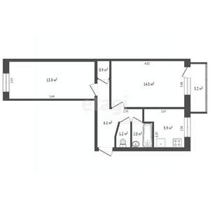 2-к квартира, вторичка, 49м2, 5/5 этаж