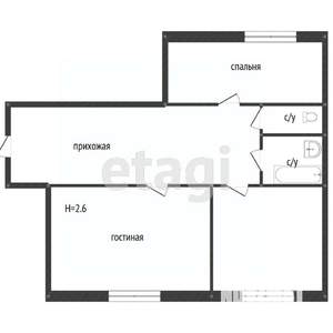 2-к квартира, вторичка, 49м2, 2/10 этаж