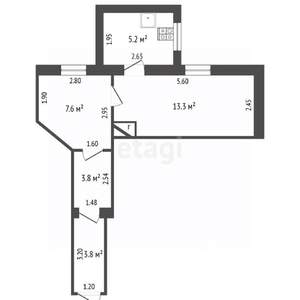 1-к квартира, вторичка, 30м2, 1/2 этаж