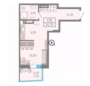 Студия квартира, вторичка, 32м2, 20/26 этаж