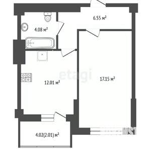 1-к квартира, вторичка, 40м2, 18/24 этаж