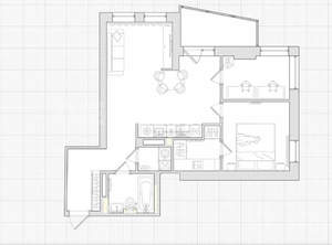 2-к квартира, вторичка, 60м2, 23/25 этаж