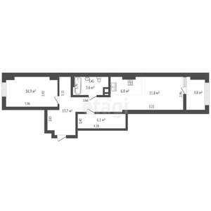 1-к квартира, вторичка, 45м2, 25/25 этаж