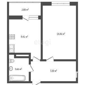 1-к квартира, вторичка, 35м2, 5/20 этаж