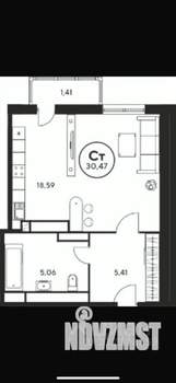 Студия квартира, сданный дом, 31м2, 12/17 этаж