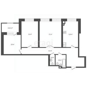 3-к квартира, вторичка, 80м2, 10/22 этаж