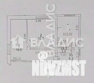 2-к квартира, вторичка, 45м2, 1/2 этаж
