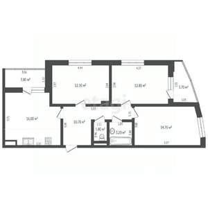 3-к квартира, вторичка, 60м2, 13/22 этаж