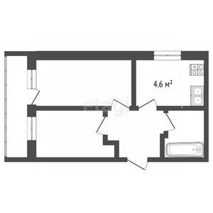 2-к квартира, вторичка, 44м2, 2/9 этаж