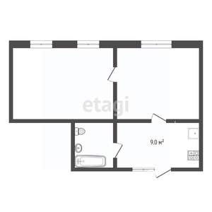 2-к квартира, вторичка, 36м2, 2/2 этаж