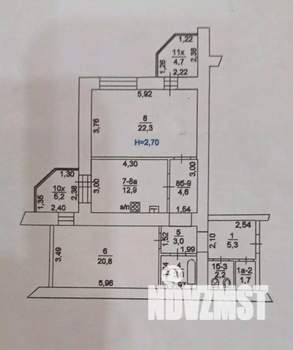 2-к квартира, вторичка, 86м2, 9/14 этаж