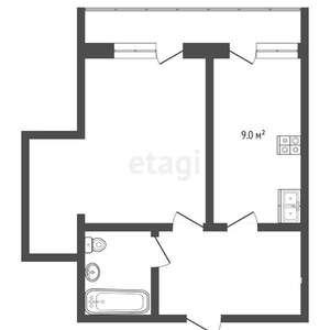 1-к квартира, вторичка, 34м2, 2/4 этаж