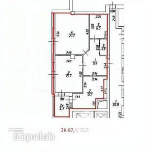 2-к квартира, вторичка, 68м2, 17/18 этаж