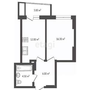 1-к квартира, вторичка, 40м2, 20/25 этаж