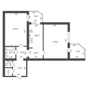 2-к квартира, вторичка, 82м2, 12/15 этаж