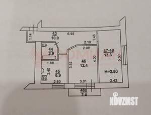 2-к квартира, вторичка, 46м2, 4/5 этаж