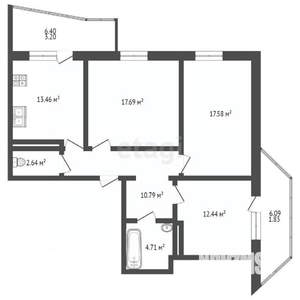 3-к квартира, вторичка, 85м2, 17/18 этаж