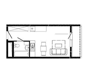 Студия квартира, вторичка, 27м2, 17/19 этаж