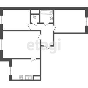 3-к квартира, вторичка, 68м2, 1/20 этаж