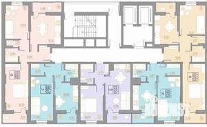 2-к квартира, строящийся дом, 71м2, 20/22 этаж