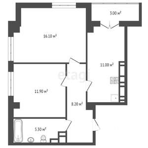 2-к квартира, вторичка, 60м2, 7/24 этаж