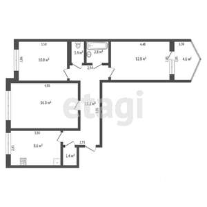 3-к квартира, вторичка, 64м2, 9/9 этаж