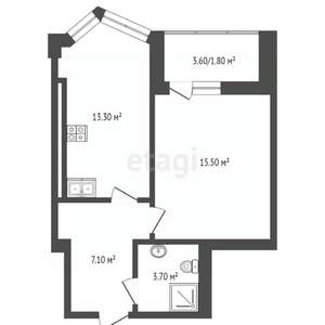 1-к квартира, вторичка, 42м2, 3/24 этаж