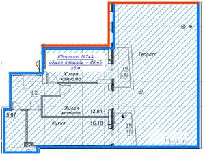 2-к квартира, вторичка, 80м2, 3/12 этаж