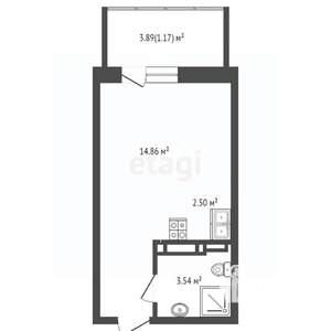 Студия квартира, вторичка, 25м2, 2/24 этаж
