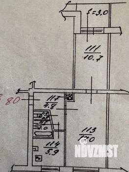 2-к квартира, вторичка, 42м2, 5/5 этаж