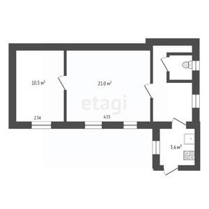 2-к квартира, вторичка, 44м2, 1/3 этаж