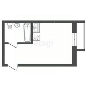 Студия квартира, вторичка, 27м2, 6/10 этаж