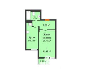 1-к квартира, вторичка, 35м2, 20/25 этаж