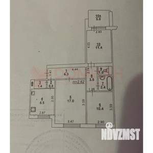 3-к квартира, вторичка, 63м2, 2/9 этаж