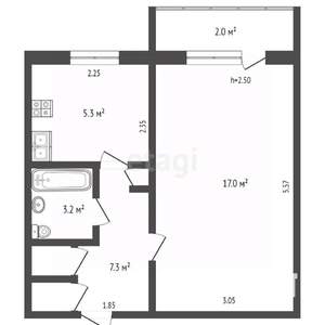 1-к квартира, вторичка, 30м2, 3/9 этаж