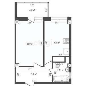 1-к квартира, вторичка, 34м2, 5/25 этаж