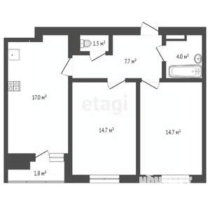2-к квартира, вторичка, 62м2, 8/16 этаж