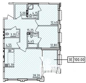 3-к квартира, вторичка, 100м2, 3/10 этаж
