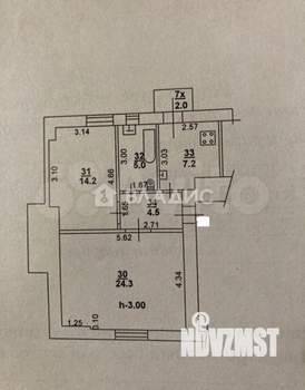 2-к квартира, вторичка, 56м2, 2/5 этаж