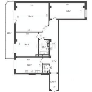 3-к квартира, вторичка, 85м2, 8/19 этаж