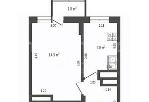 1-к квартира, вторичка, 24м2, 24/25 этаж