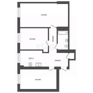 3-к квартира, вторичка, 69м2, 2/4 этаж
