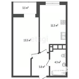 1-к квартира, вторичка, 33м2, 3/24 этаж