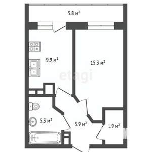1-к квартира, вторичка, 39м2, 10/20 этаж