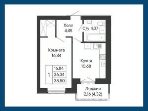 1-к квартира, вторичка, 39м2, 6/8 этаж