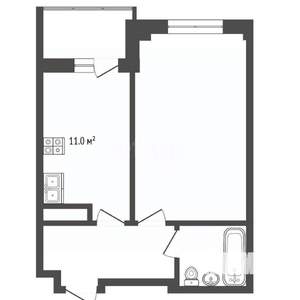 1-к квартира, вторичка, 42м2, 6/14 этаж