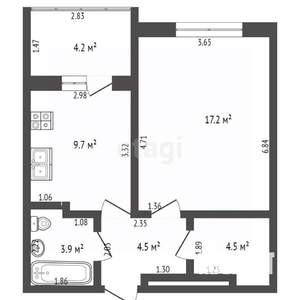 1-к квартира, вторичка, 33м2, 2/9 этаж