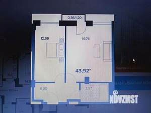 1-к квартира, вторичка, 42м2, 8/25 этаж