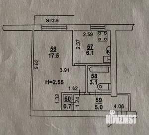 1-к квартира, вторичка, 34м2, 5/5 этаж